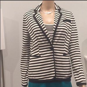CALVIN KLEIN stripped Black/white blazer set Sz S